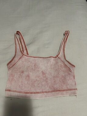 Urban Outfitters Pink Tie-Dye Ribbed Crop Cami